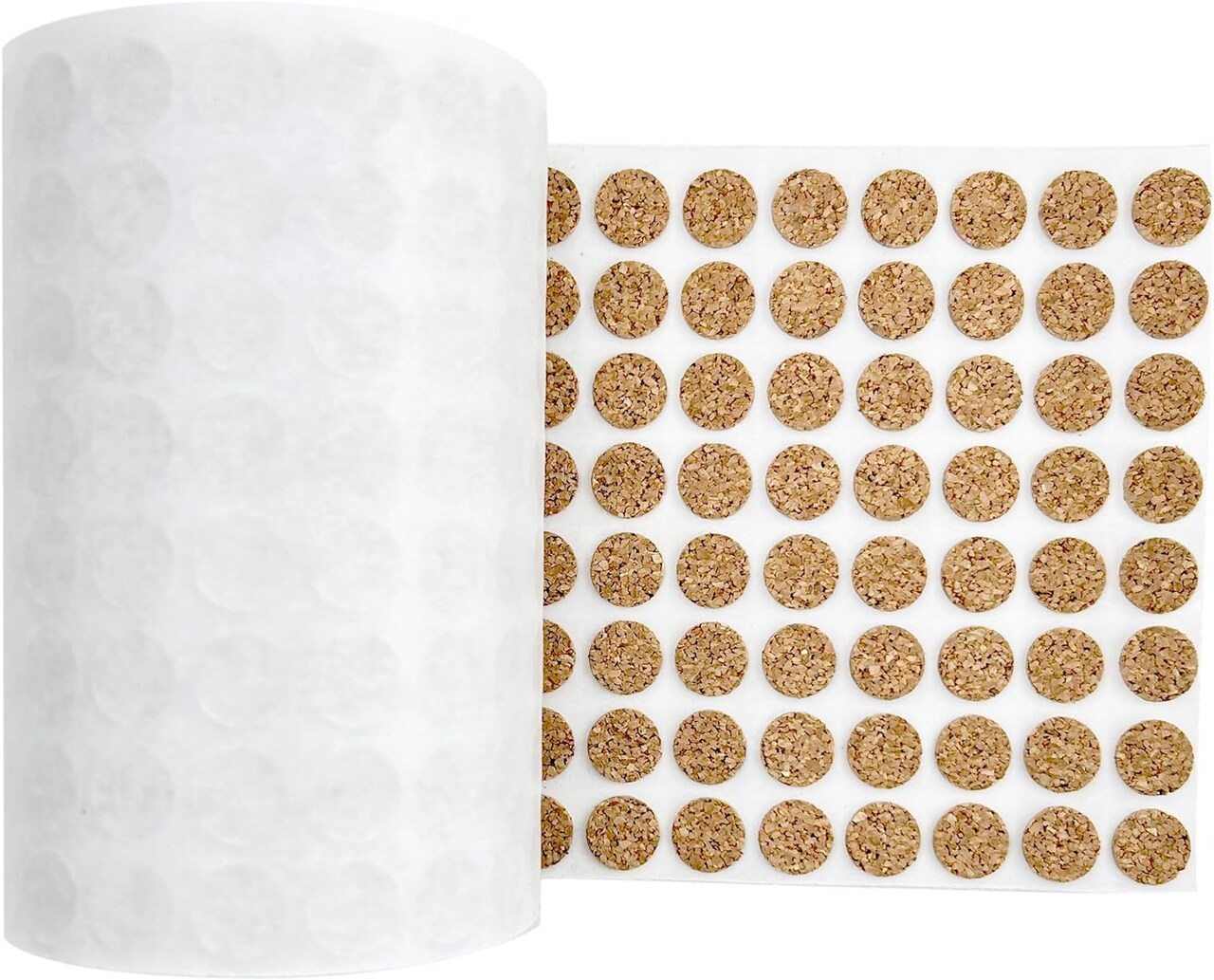 1/2" Self-Adhesive Cork Pads - Prevent Scratching Furniture, Electronics or Use on Cabinets or Table Top Items (Pkg/1000)